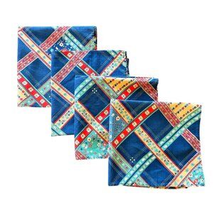 Vintage 70's Cloth Napkins Set Of Four VIP Cranston